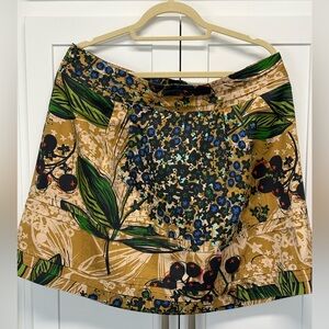 Anthropologie Edme Esyllte Skirt Women's 14 Blueberry Floral Art To Wear